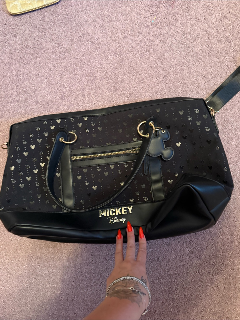 Disney Black Mickey Patterned Tote Bag